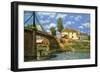 The Bridge at Villeneuve-La-Garenne-Alfred Sisley-Framed Art Print
