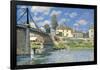 The Bridge at Villeneuve-la-Garenne.-Alfred Sisley-Framed Poster