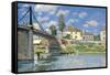 The Bridge at Villeneuve-la-Garenne.-Alfred Sisley-Framed Stretched Canvas