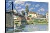 The Bridge at Villeneuve-la-Garenne.-Alfred Sisley-Stretched Canvas