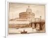 The Bridge of Hadrian's Tomb, 1833-Agostino Tofanelli-Framed Giclee Print