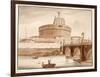 The Bridge of Hadrian's Tomb, 1833-Agostino Tofanelli-Framed Giclee Print