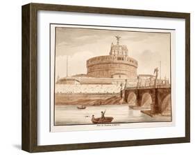 The Bridge of Hadrian's Tomb, 1833-Agostino Tofanelli-Framed Giclee Print