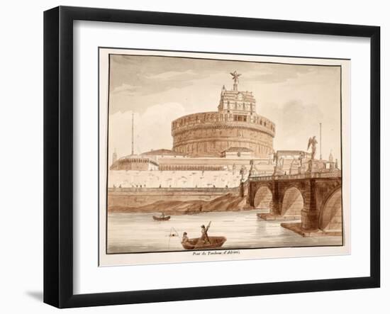 The Bridge of Hadrian's Tomb, 1833-Agostino Tofanelli-Framed Giclee Print