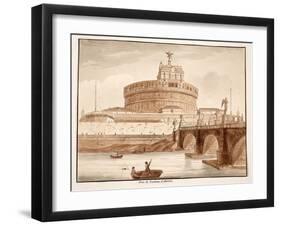 The Bridge of Hadrian's Tomb, 1833-Agostino Tofanelli-Framed Giclee Print