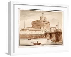 The Bridge of Hadrian's Tomb, 1833-Agostino Tofanelli-Framed Giclee Print