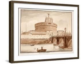 The Bridge of Hadrian's Tomb, 1833-Agostino Tofanelli-Framed Giclee Print