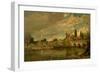 The Bridge of Harnham and Salisbury Cathedral, c.1820-John Constable-Framed Giclee Print