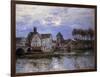 The Bridge of Moret with Sunset-Alfred Sisley-Framed Giclee Print