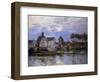 The Bridge of Moret with Sunset-Alfred Sisley-Framed Premium Giclee Print