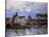 The Bridge of Moret with Sunset-Alfred Sisley-Stretched Canvas