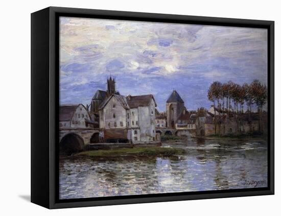 The Bridge of Moret with Sunset-Alfred Sisley-Framed Stretched Canvas