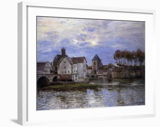 The Bridge of Moret with Sunset-Alfred Sisley-Framed Giclee Print