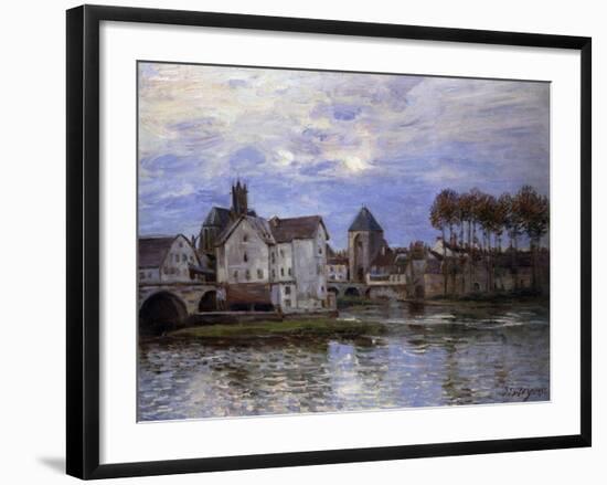 The Bridge of Moret with Sunset-Alfred Sisley-Framed Giclee Print