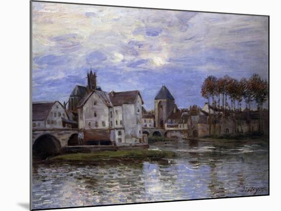 The Bridge of Moret with Sunset-Alfred Sisley-Mounted Giclee Print