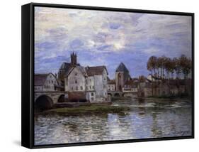 The Bridge of Moret with Sunset-Alfred Sisley-Framed Stretched Canvas