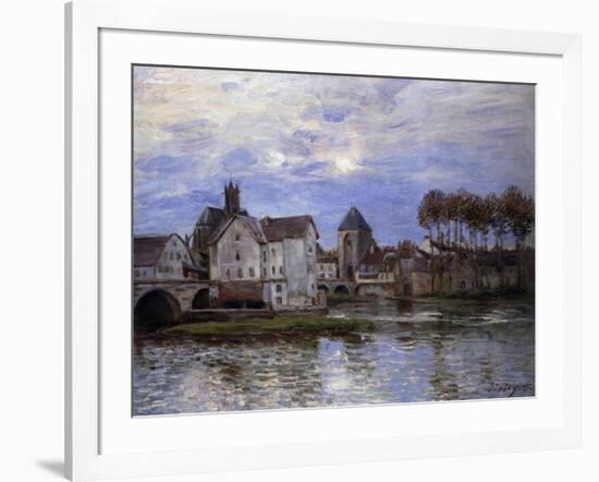 The Bridge of Moret with Sunset-Alfred Sisley-Framed Giclee Print