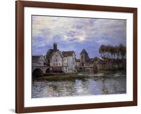 The Bridge of Moret with Sunset-Alfred Sisley-Framed Giclee Print