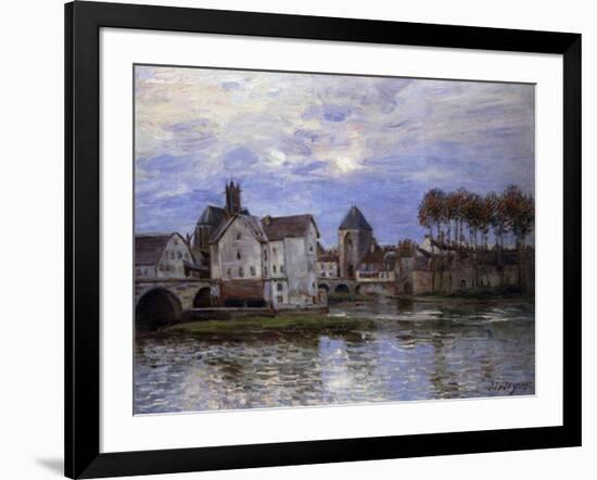 The Bridge of Moret with Sunset-Alfred Sisley-Framed Giclee Print