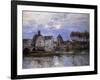 The Bridge of Moret with Sunset-Alfred Sisley-Framed Giclee Print