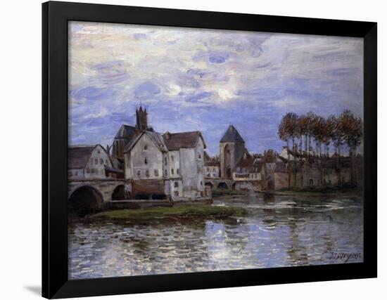 The Bridge of Moret with Sunset-Alfred Sisley-Framed Giclee Print