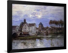 The Bridge of Moret with Sunset-Alfred Sisley-Framed Giclee Print