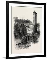 The Bridge of Orthez, the Pyrenees, France, 19th Century-null-Framed Giclee Print