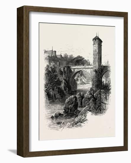 The Bridge of Orthez, the Pyrenees, France, 19th Century-null-Framed Giclee Print