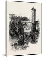 The Bridge of Orthez, the Pyrenees, France, 19th Century-null-Mounted Giclee Print