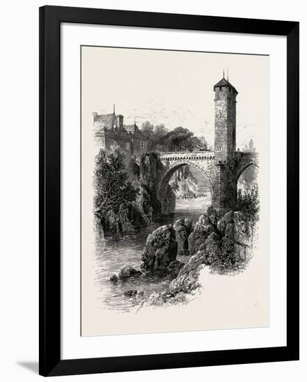 The Bridge of Orthez, the Pyrenees, France, 19th Century-null-Framed Giclee Print