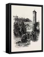 The Bridge of Orthez, the Pyrenees, France, 19th Century-null-Framed Stretched Canvas
