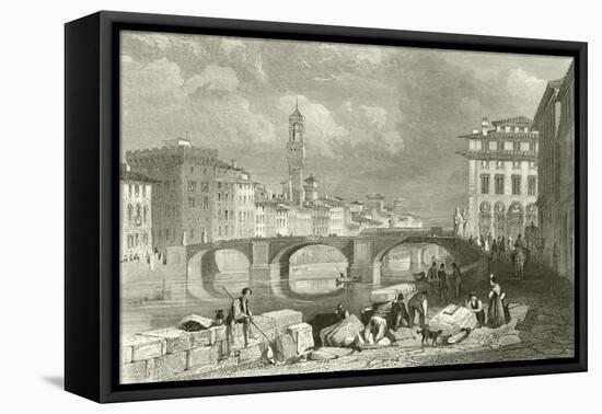 The Bridge of Santa Trinita-James Duffield Harding-Framed Stretched Canvas