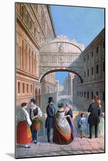 The Bridge of Sighs, Venice, Engraved by Brizeghel-Marco Moro-Mounted Giclee Print