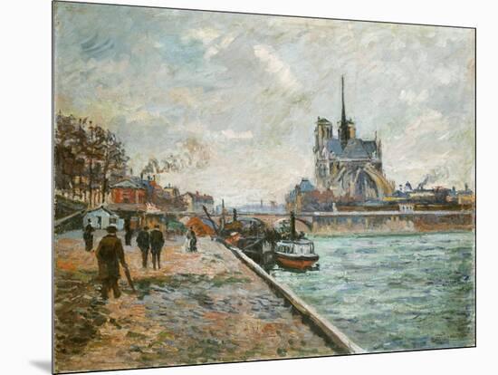 The Bridge of the Archbishop's Palace and the Apse of Notre-Dame, Paris. Ca. 1880-Jean-Baptiste Armand Guillaumin-Mounted Giclee Print