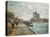 The Bridge of the Archbishop's Palace and the Apse of Notre-Dame, Paris. Ca. 1880-Jean-Baptiste Armand Guillaumin-Stretched Canvas