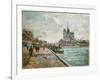 The Bridge of the Archbishop's Palace and the Apse of Notre-Dame, Paris. Ca. 1880-Jean-Baptiste Armand Guillaumin-Framed Giclee Print