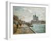 The Bridge of the Archbishop's Palace and the Apse of Notre-Dame, Paris. Ca. 1880-Jean-Baptiste Armand Guillaumin-Framed Giclee Print