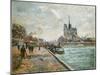 The Bridge of the Archbishop's Palace and the Apse of Notre-Dame, Paris. Ca. 1880-Jean-Baptiste Armand Guillaumin-Mounted Giclee Print