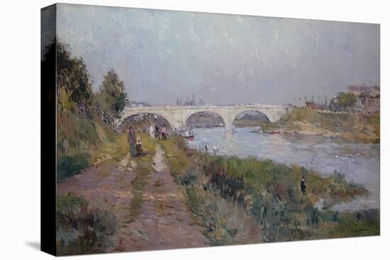 The Bridge over the Marne at Charenton (Oil on Canvas)-Albert-Charles Lebourg-Stretched Canvas