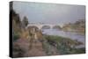 The Bridge over the Marne at Charenton (Oil on Canvas)-Albert-Charles Lebourg-Stretched Canvas