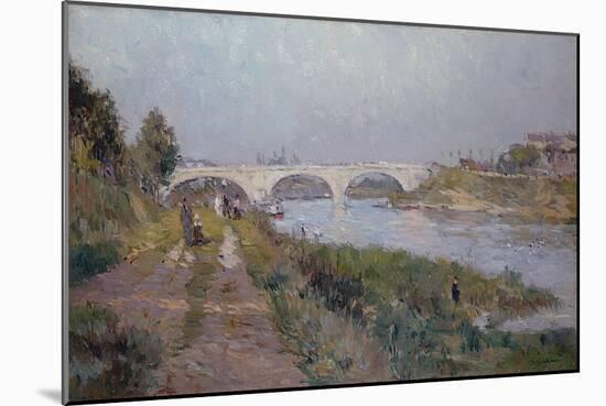 The Bridge over the Marne at Charenton (Oil on Canvas)-Albert-Charles Lebourg-Mounted Giclee Print