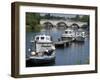 The Bridge Over the Thames With Pleasure Boats in the Foreground, Richmond, Surrey, England, Uk-null-Framed Photographic Print