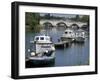 The Bridge Over the Thames With Pleasure Boats in the Foreground, Richmond, Surrey, England, Uk-null-Framed Photographic Print