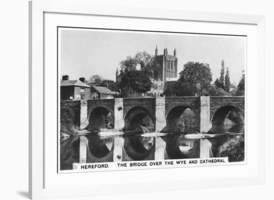 The Bridge over the Wye and Cathedral, Hereford, 1936-null-Framed Giclee Print