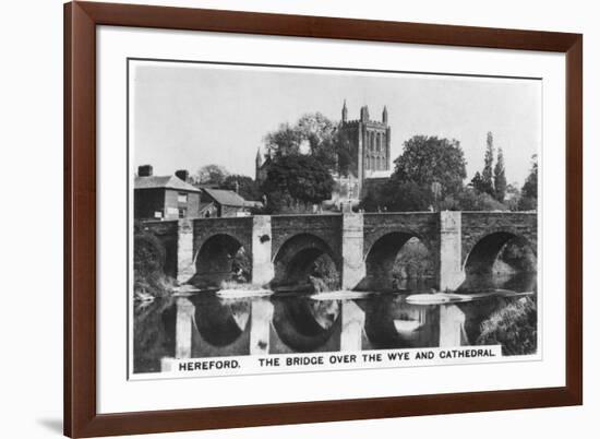 The Bridge over the Wye and Cathedral, Hereford, 1936-null-Framed Giclee Print