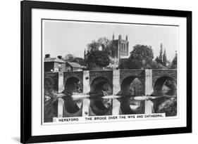 The Bridge over the Wye and Cathedral, Hereford, 1936-null-Framed Giclee Print