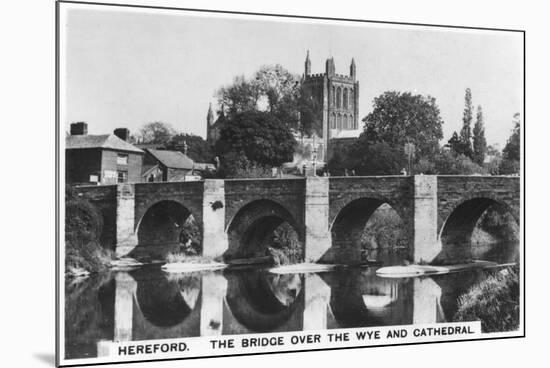 The Bridge over the Wye and Cathedral, Hereford, 1936-null-Mounted Giclee Print