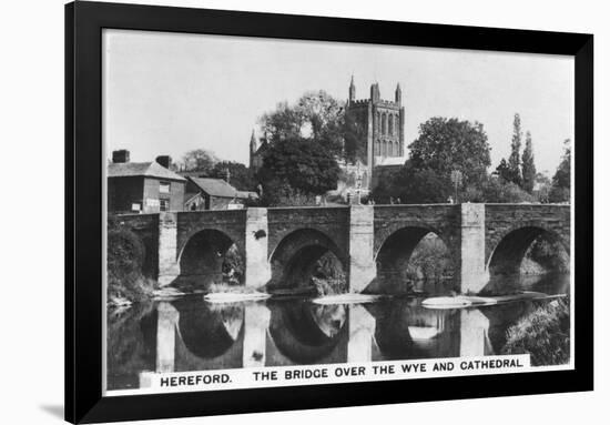 The Bridge over the Wye and Cathedral, Hereford, 1936-null-Framed Giclee Print