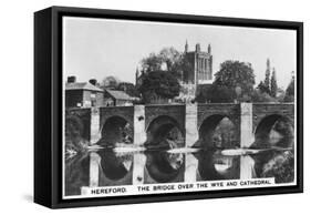 The Bridge over the Wye and Cathedral, Hereford, 1936-null-Framed Stretched Canvas