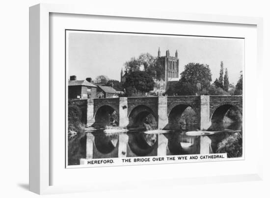 The Bridge over the Wye and Cathedral, Hereford, 1936-null-Framed Giclee Print